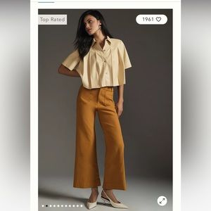 The Colette Cropped Wide-Leg Pants by Maeve
